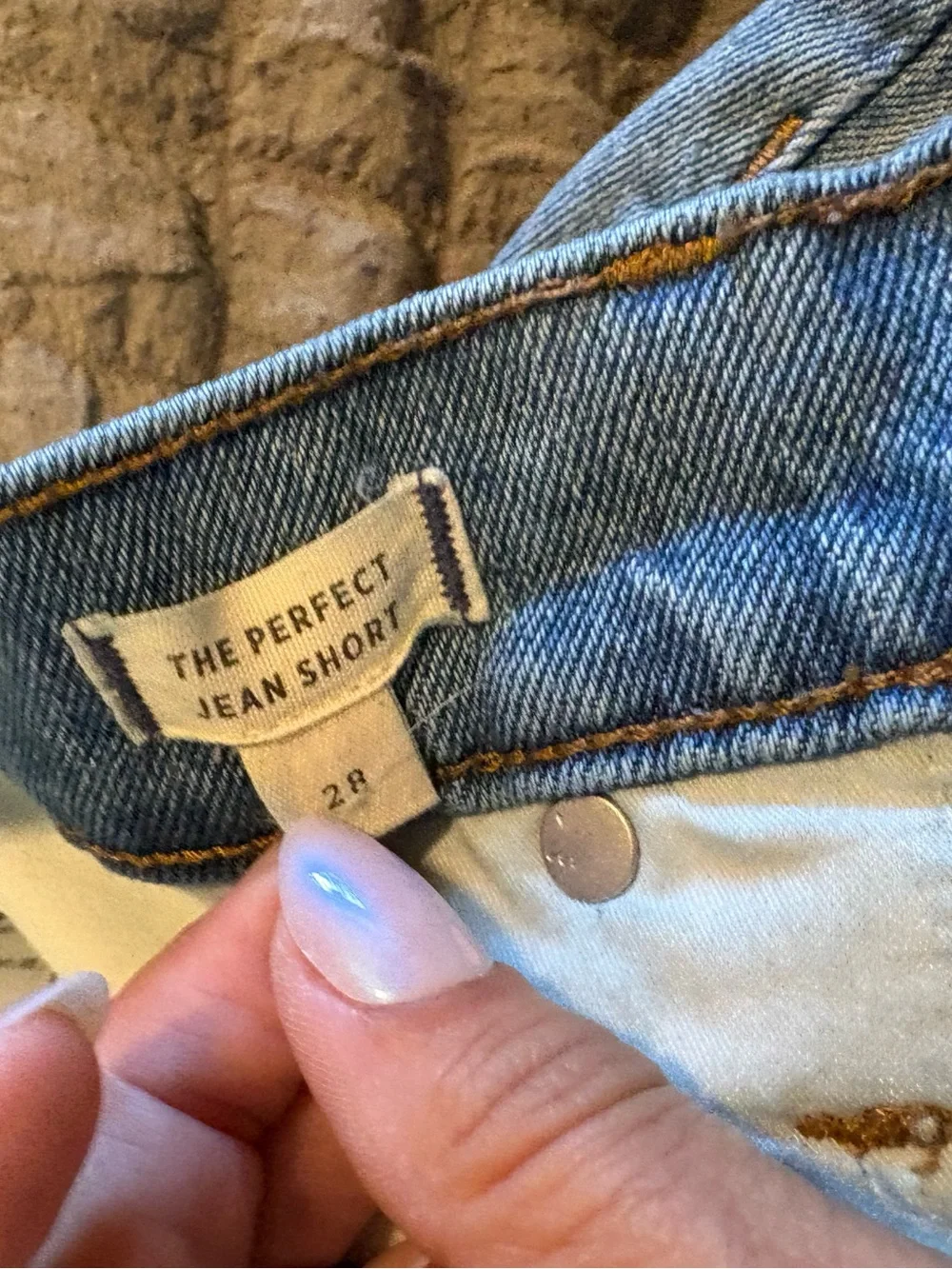 Madewell The Perfect Jean Short Distressed Raw Hem Denim Shorts Size 28 (435)